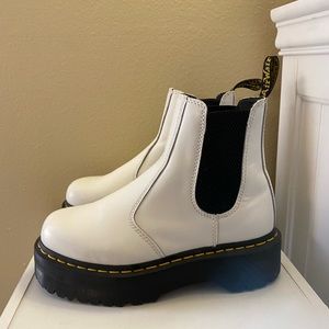 Dr Martens Smooth Leather Platform Chelsea Boots.